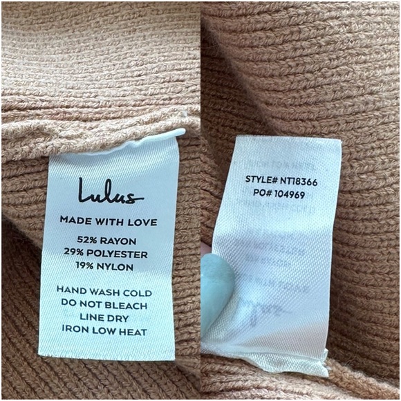 NWT Lulus Let's Cuddle Tan Cowl Neck Sweater - Picture 10 of 15